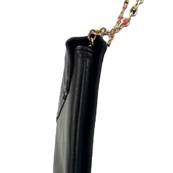 🎉SALE🎉 GUESS Black Faux Leather Snakeskin Gold Chain Convertible Crossbody NEW - Picture 8 of 13